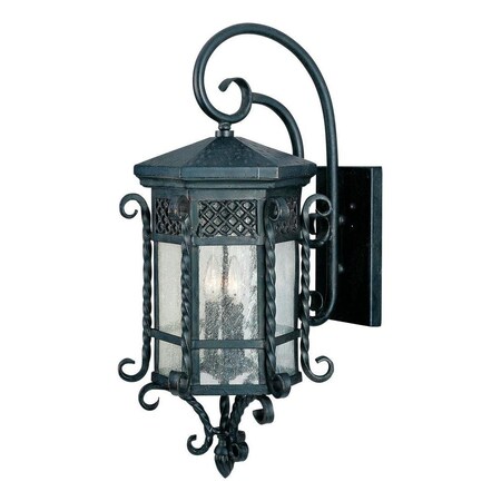 Maxim Three Light Country Forge Seedy Glass Wall Lantern 30125CDCF